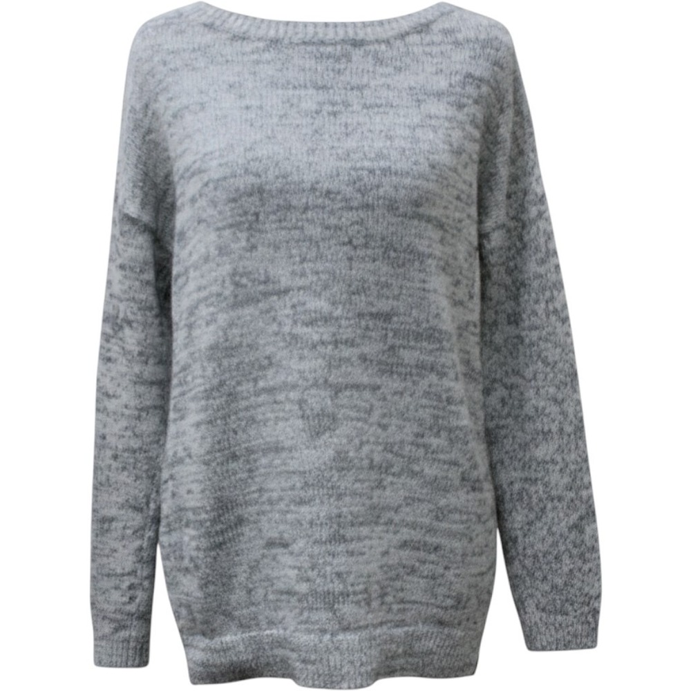 Lou & Grey Womens Medium Gray Sweater Long Sleeve Soft Cozy Minimalist Pullover